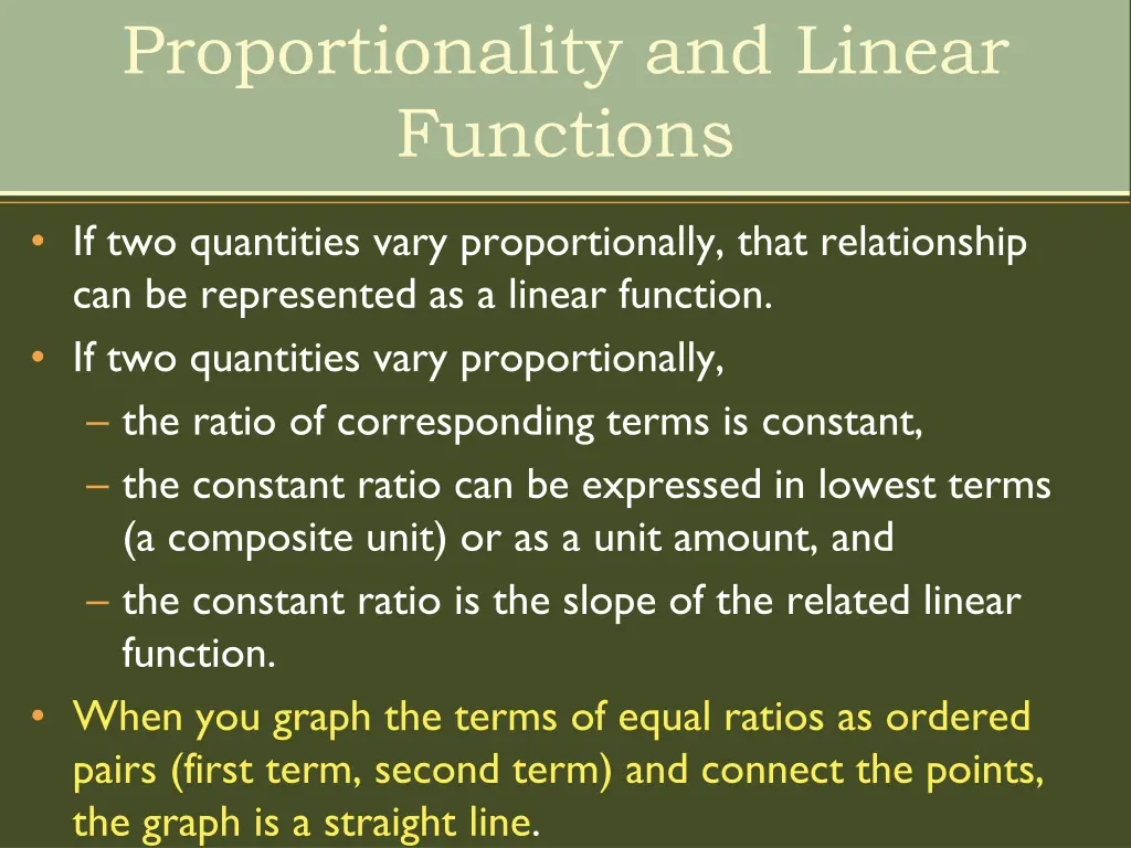 proportionality and linear functions