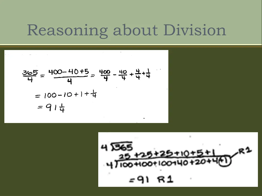 reasoning about division 1