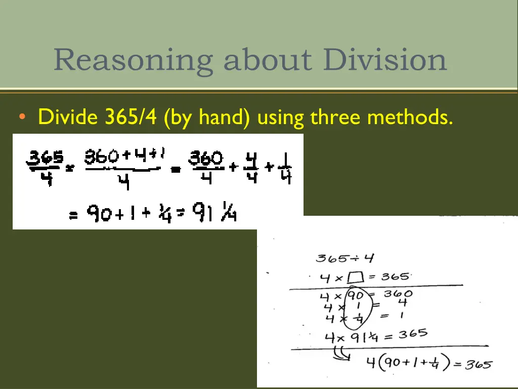 reasoning about division