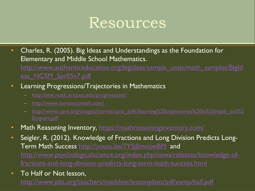 resources