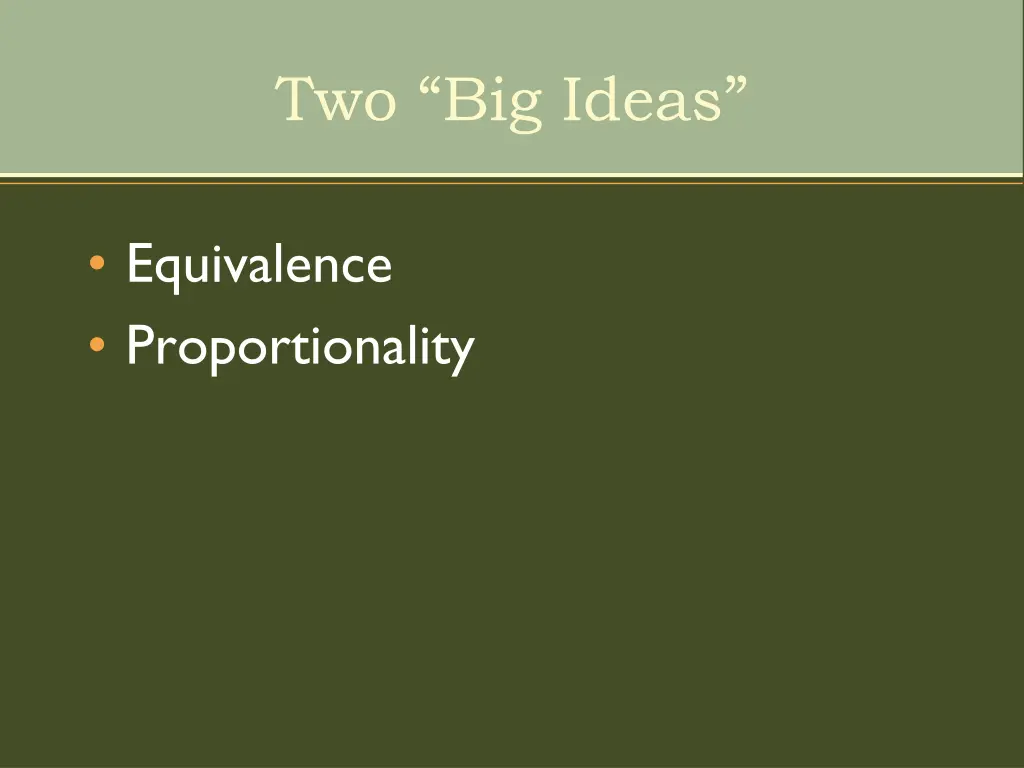 two big ideas