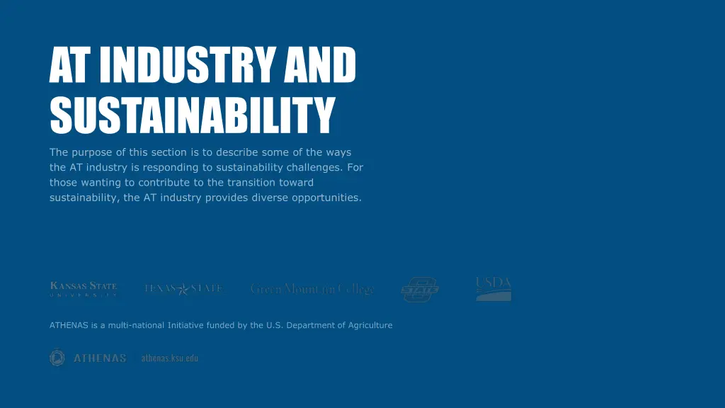 at industry and sustainability