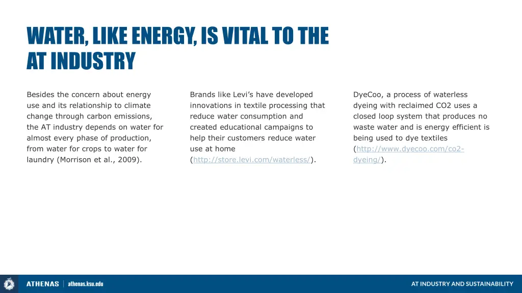 water like energy is vital to the at industry