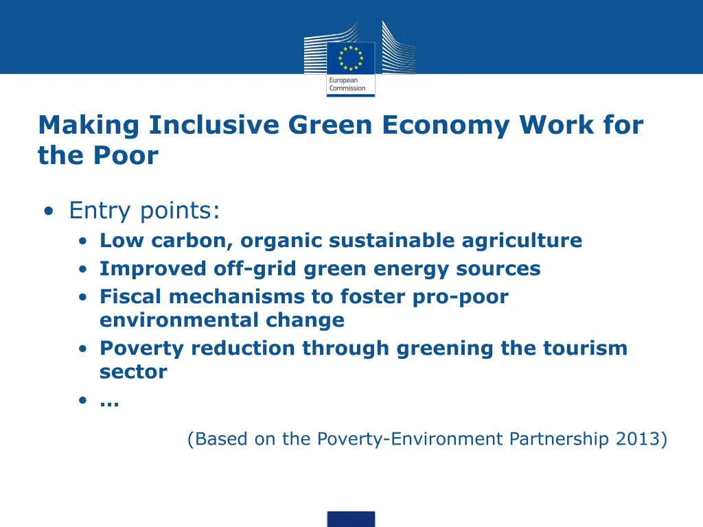 making inclusive green economy work for the poor