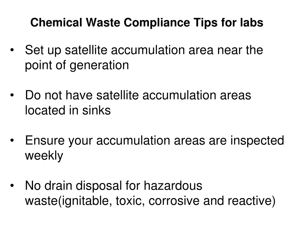 chemical waste compliance tips for labs