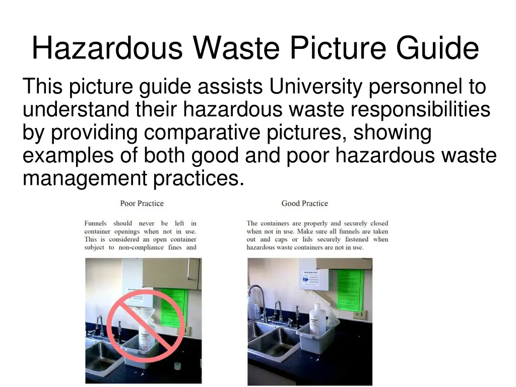 hazardous waste picture guide this picture guide