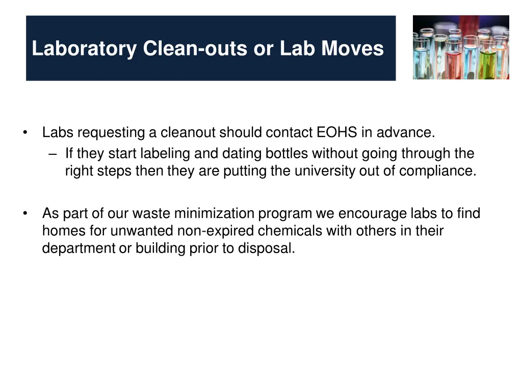 laboratory clean outs or lab moves