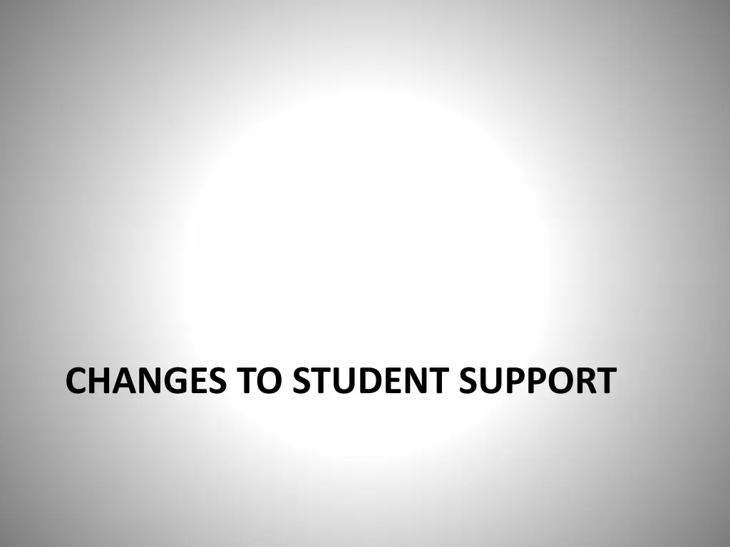 changes to student support