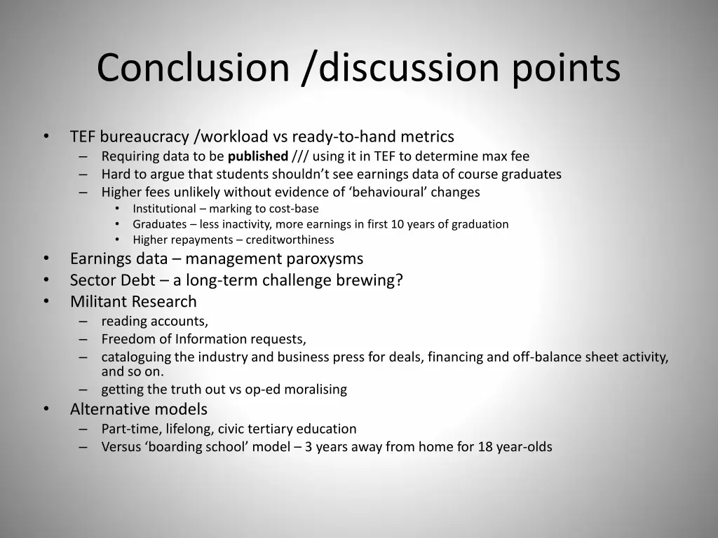 conclusion discussion points