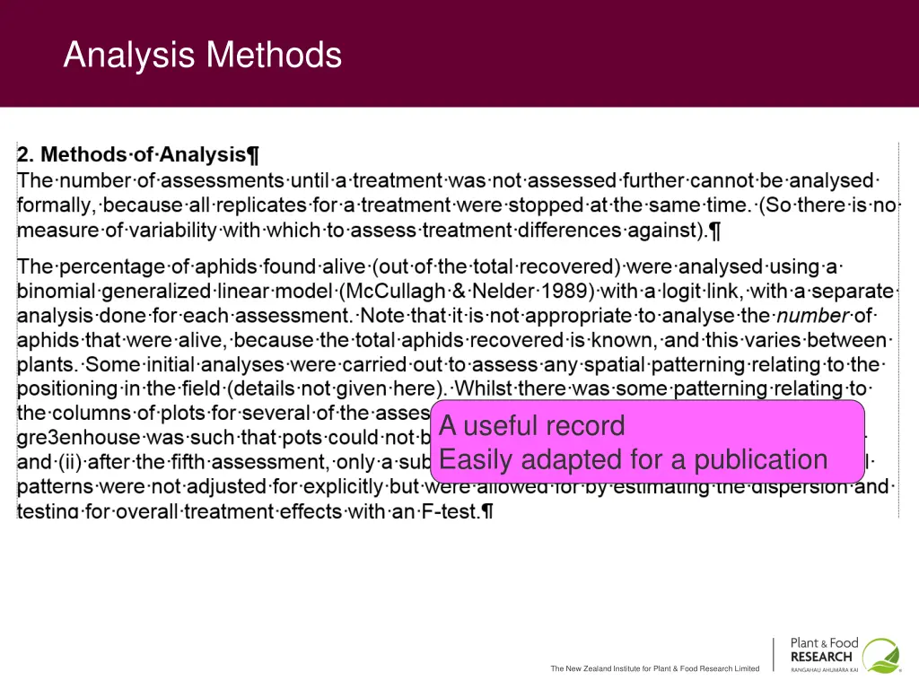 analysis methods