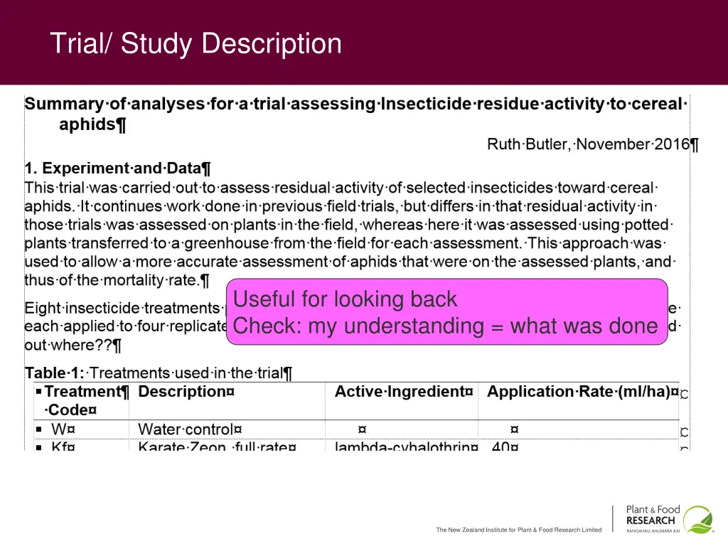 trial study description