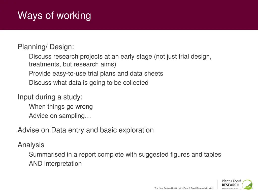 ways of working