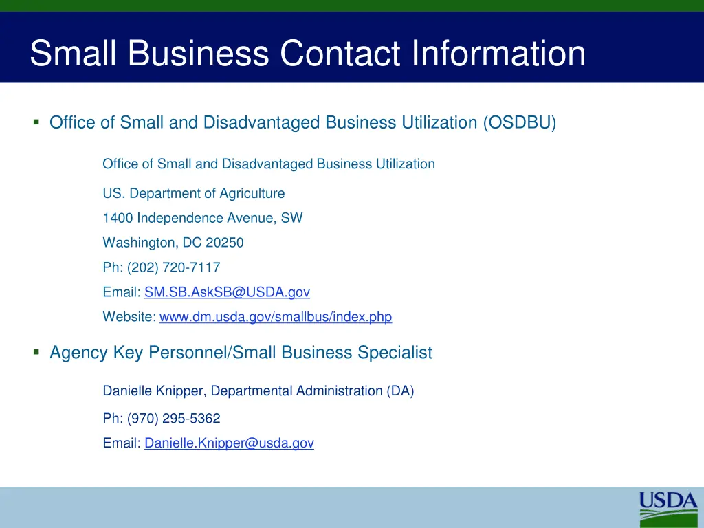 small business contact information