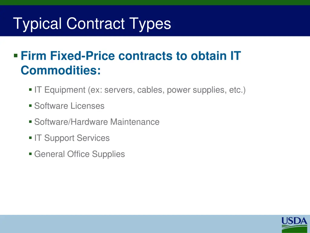 typical contract types