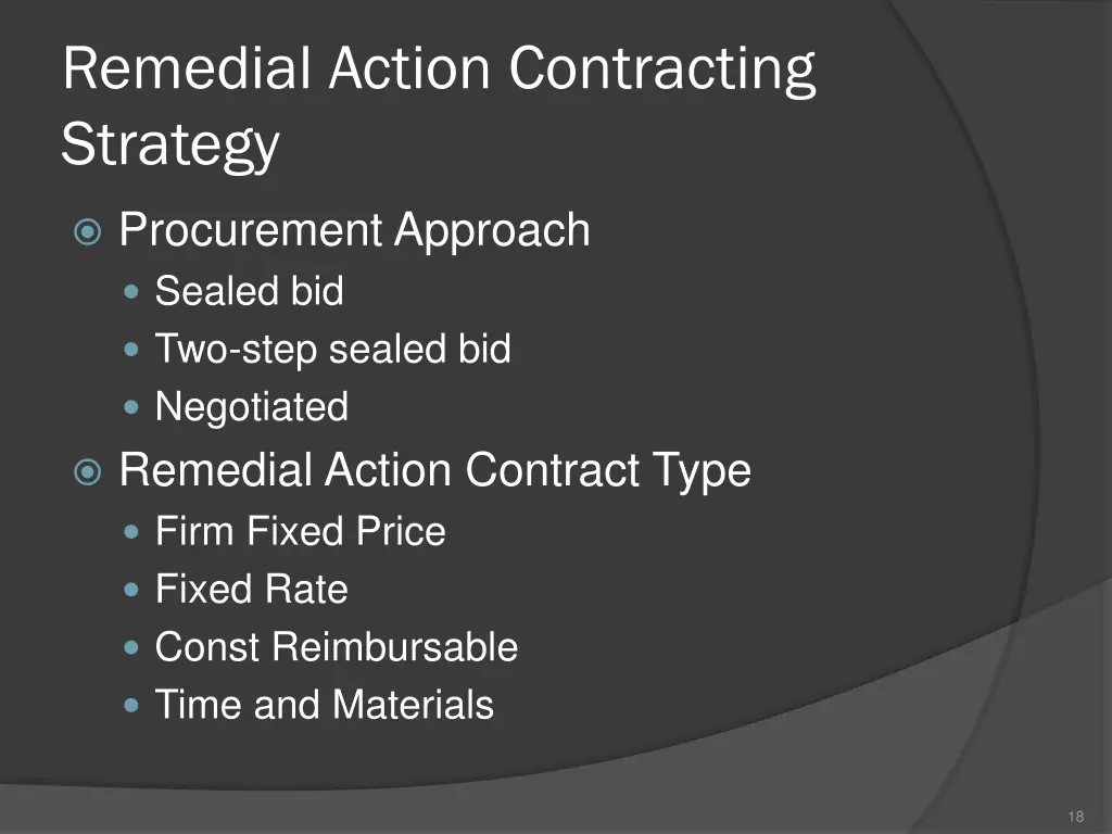 remedial action contracting strategy