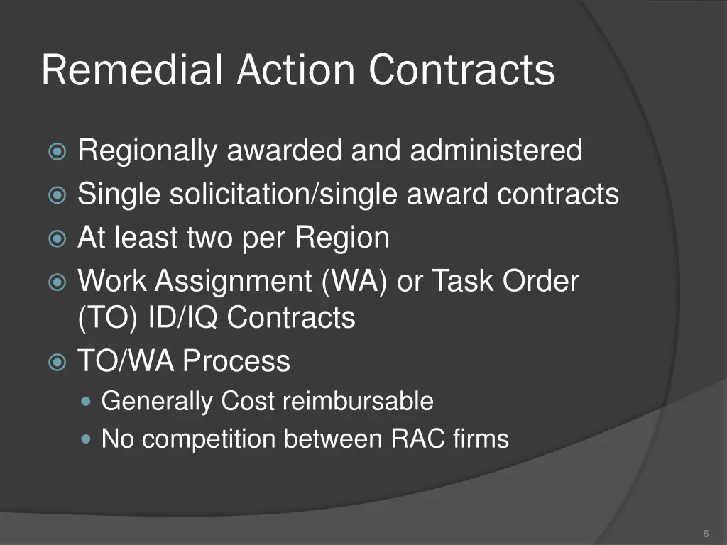 remedial action contracts