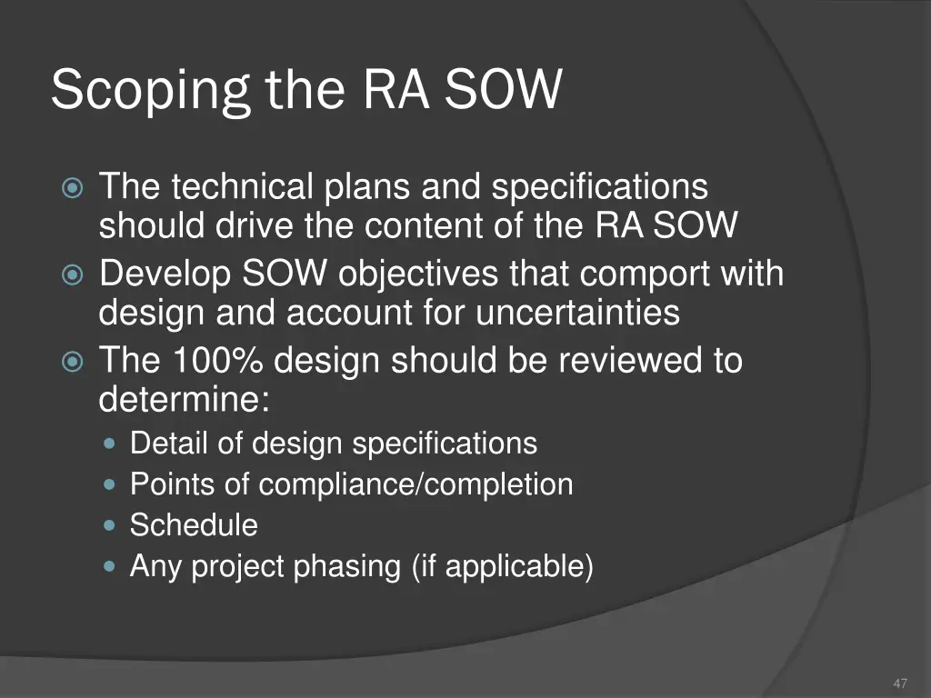 scoping the ra sow