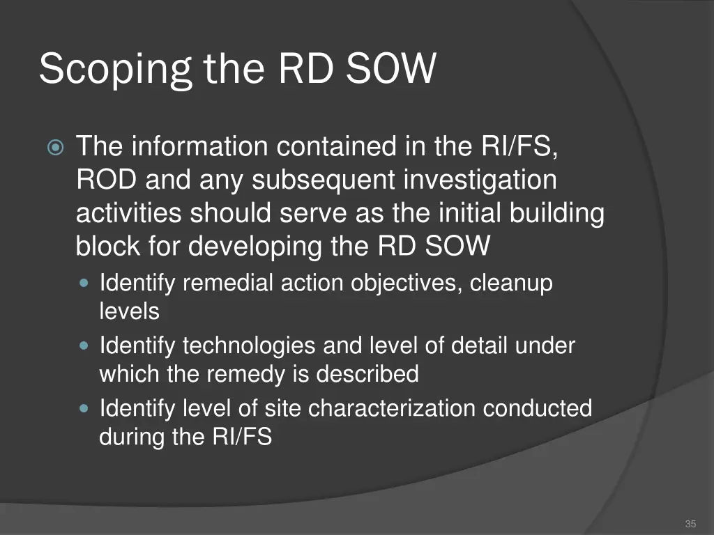 scoping the rd sow