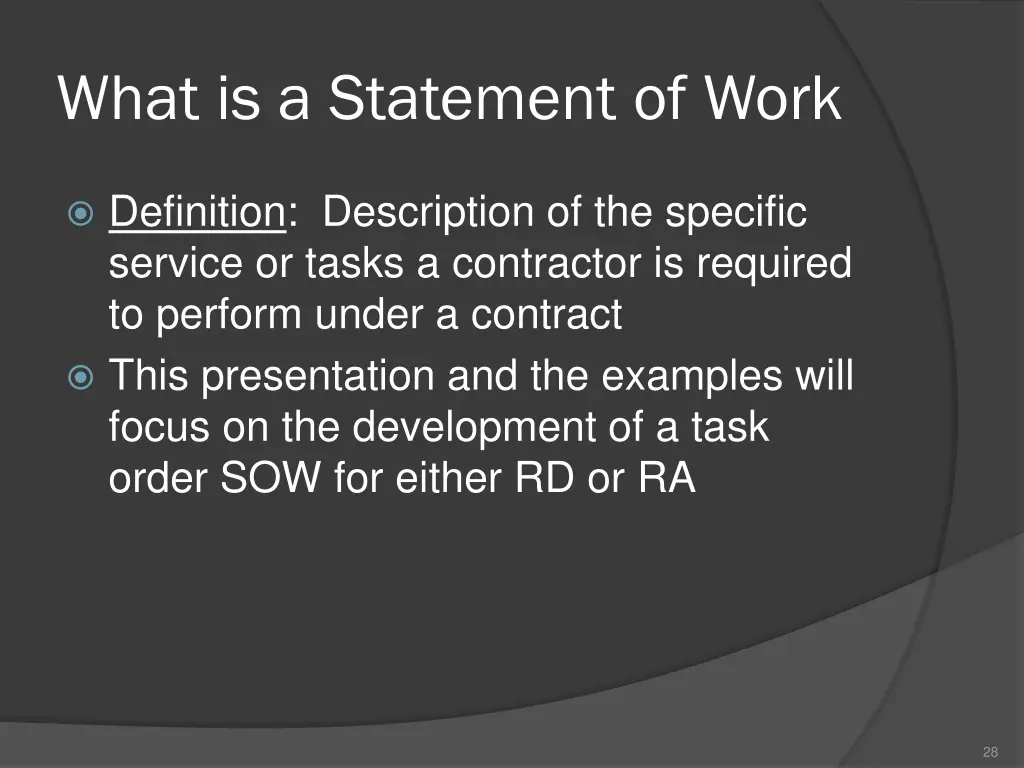 what is a statement of work