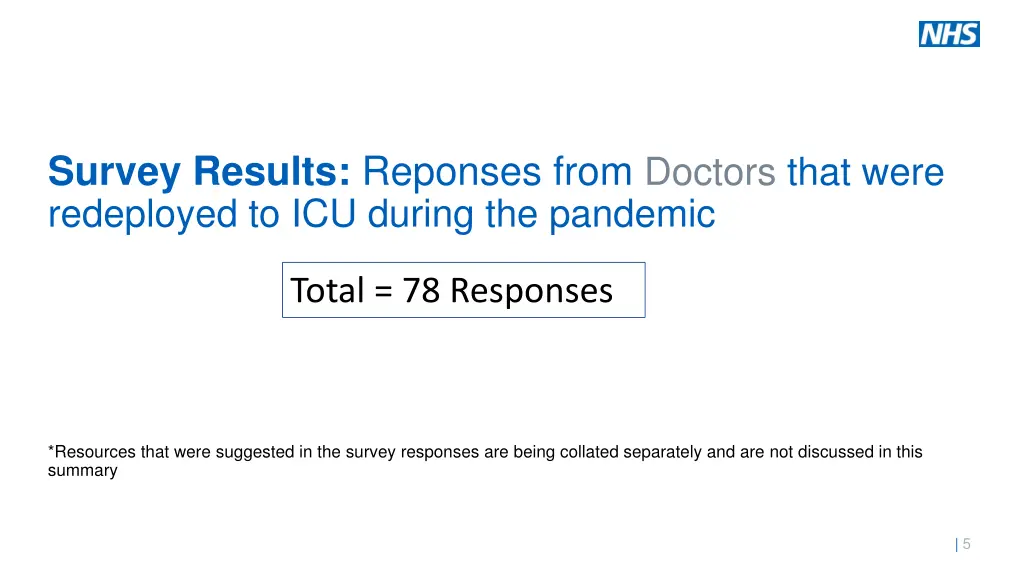 survey results reponses from doctors that were