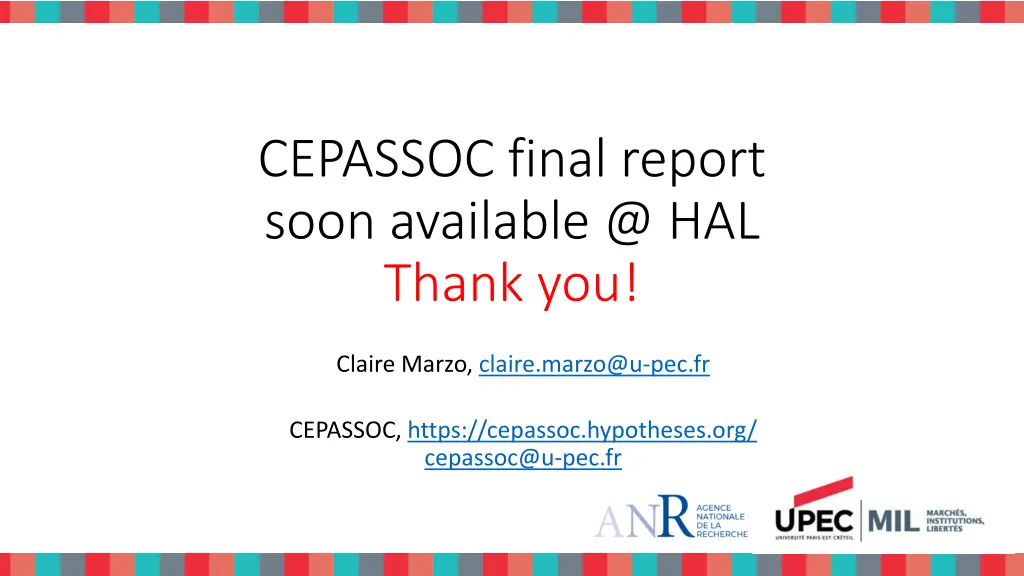 cepassoc final report soon available @ hal thank