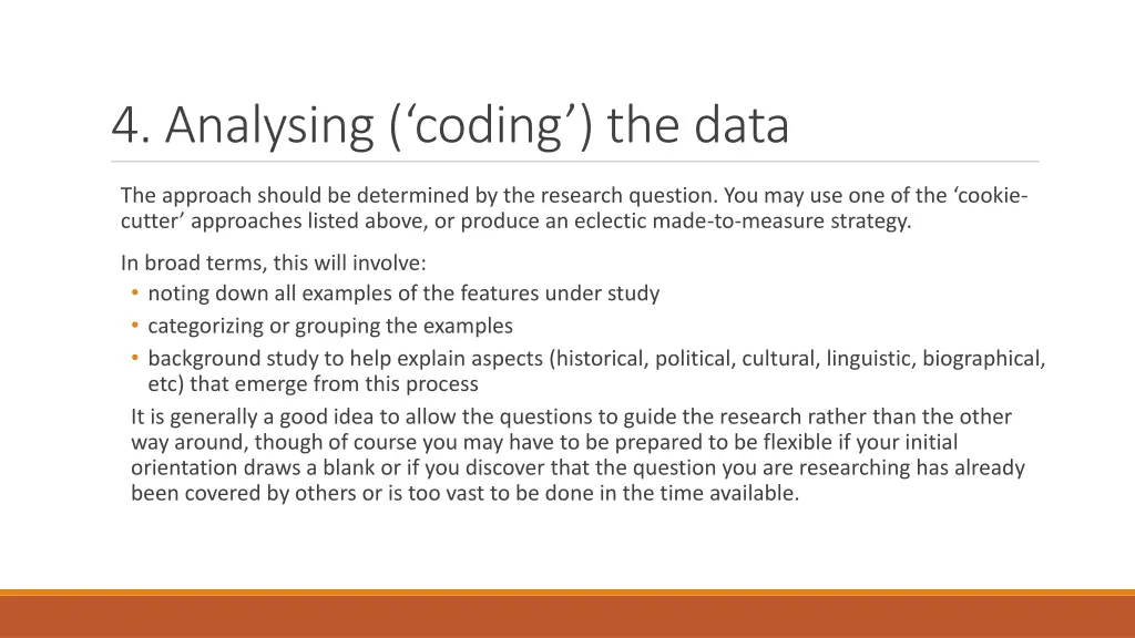 4 analysing coding the data