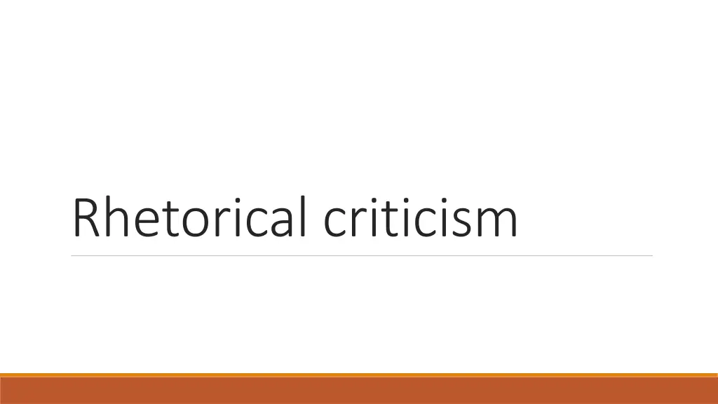 rhetorical criticism