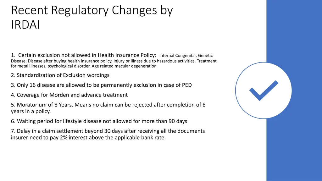 recent regulatory changes by irdai