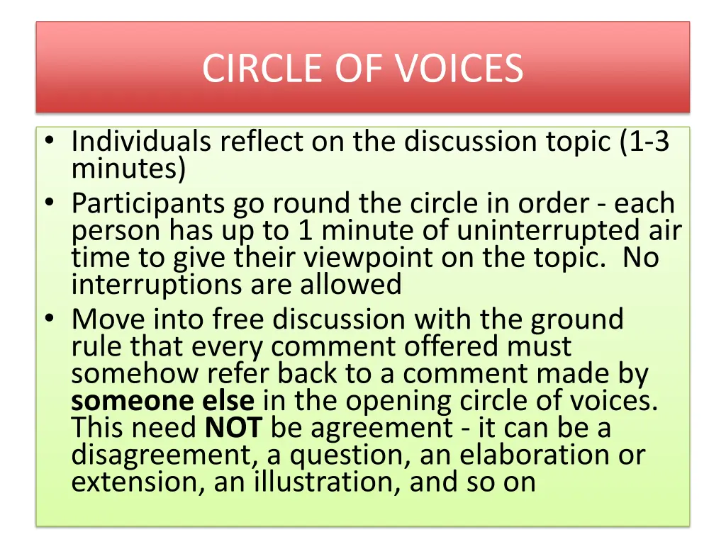 circle of voices