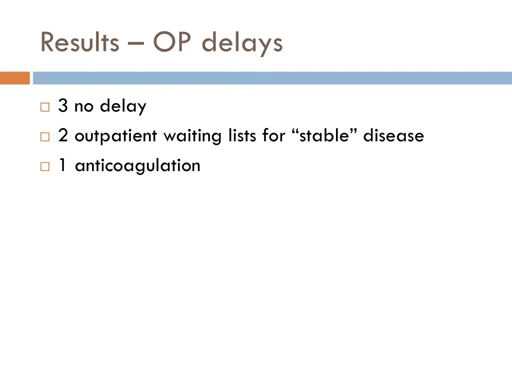 results op delays