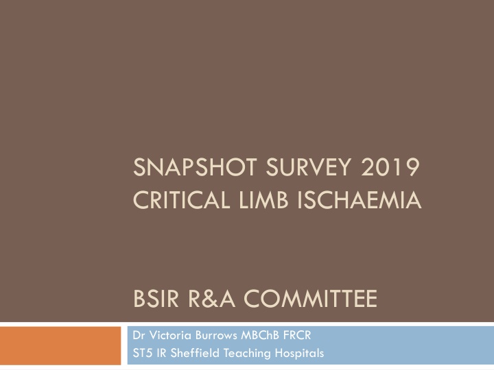 snapshot survey 2019 critical limb ischaemia