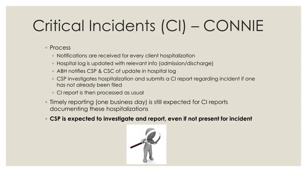 critical incidents ci connie