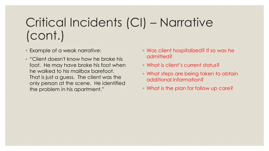 critical incidents ci narrative cont 1