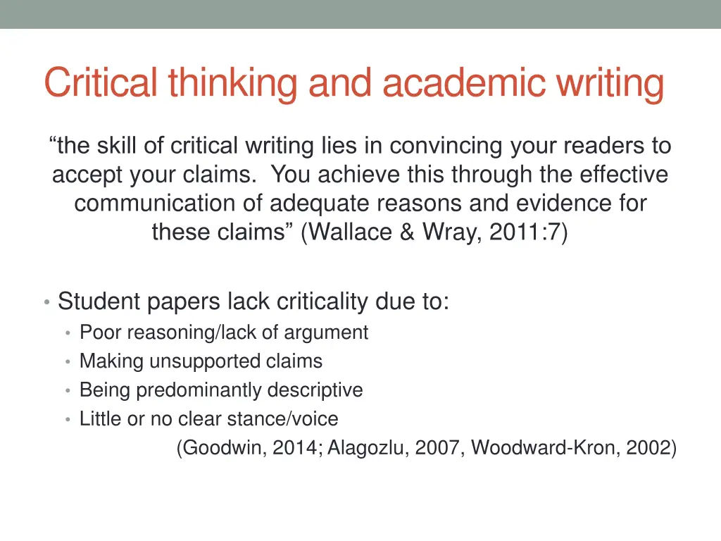 critical thinking and academic writing