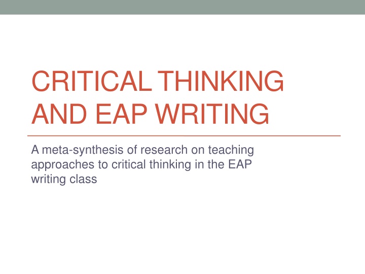 critical thinking and eap writing