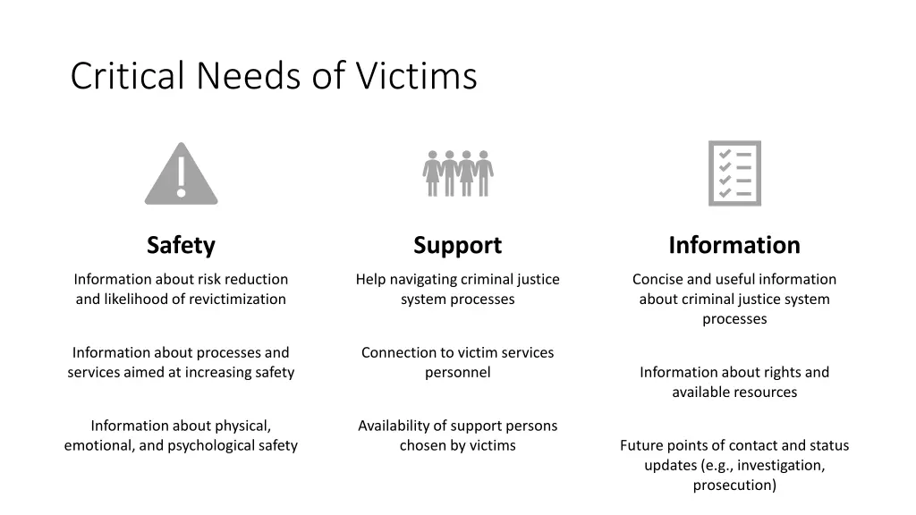 critical needs of victims 1