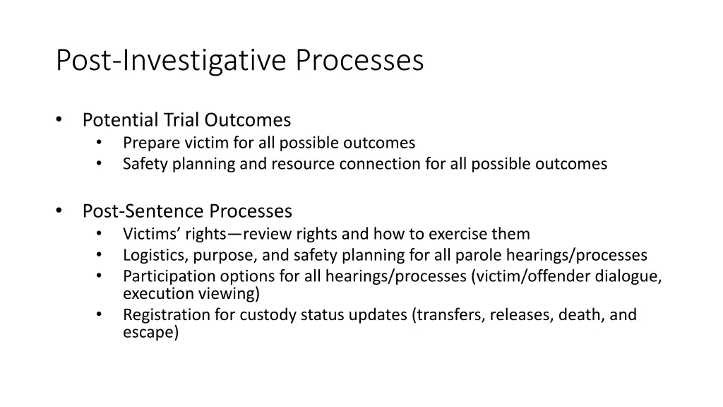 post investigative processes 1