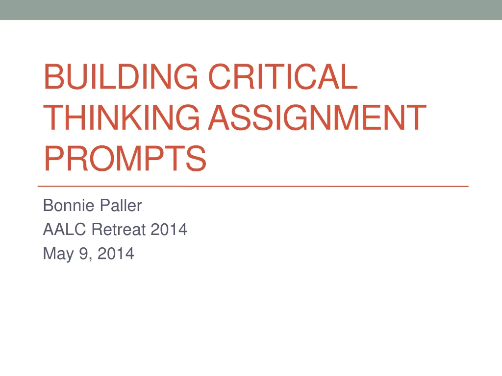 building critical thinking assignment prompts