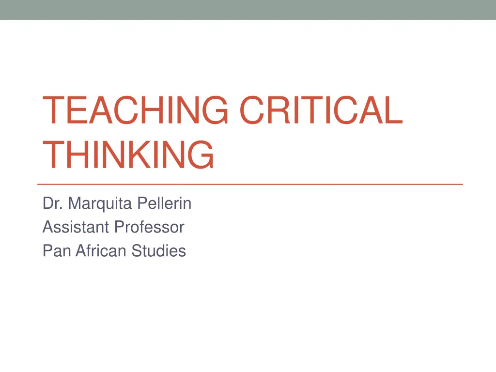 teaching critical thinking