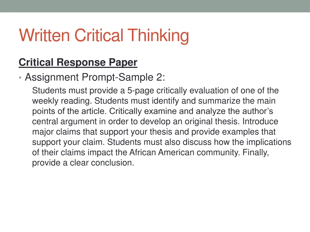 written critical thinking 1