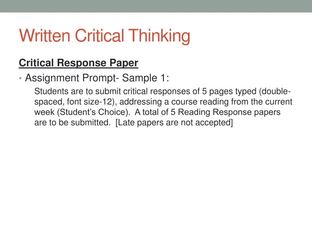 written critical thinking