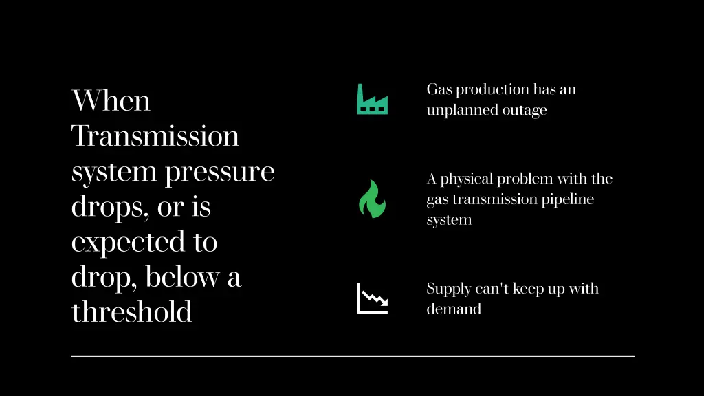 gas production has an unplanned outage