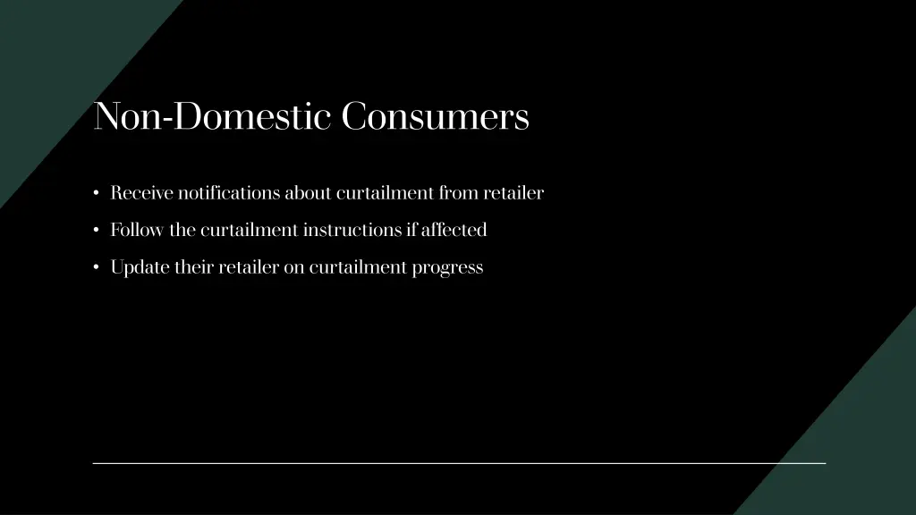 non domestic consumers