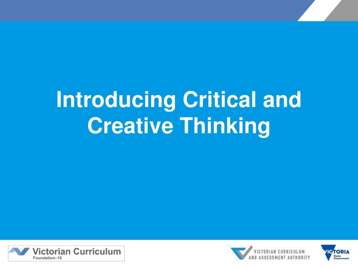 introducing critical and creative thinking