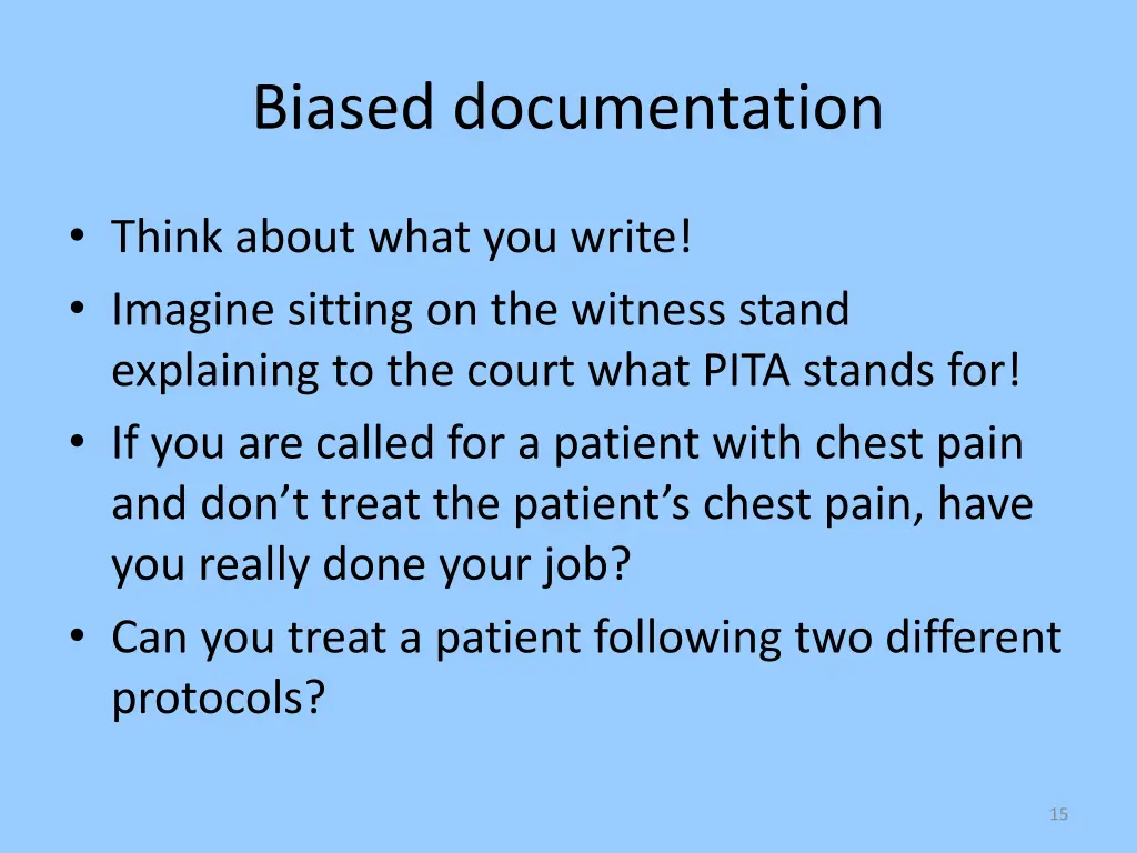 biased documentation