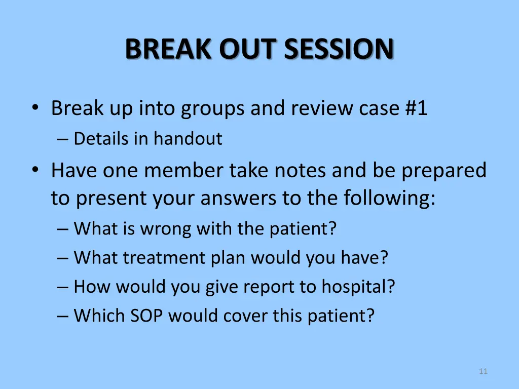 break out session