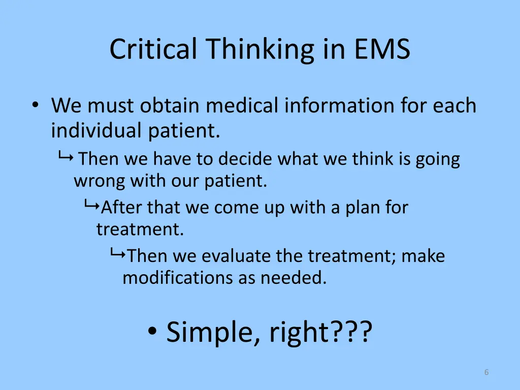 critical thinking in ems 2