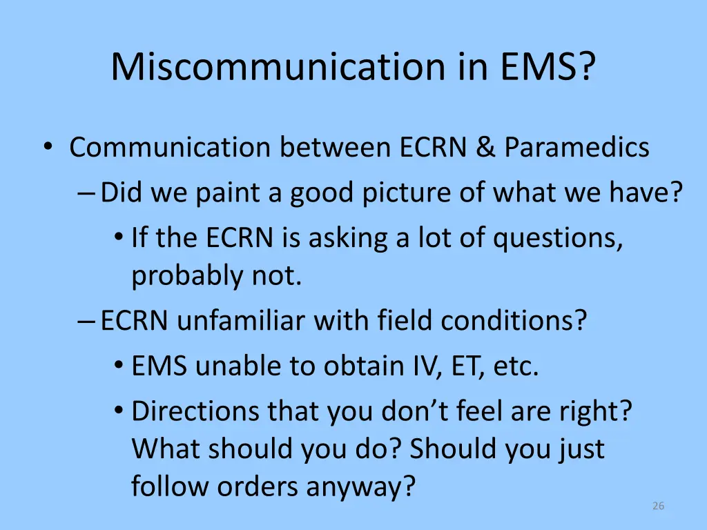 miscommunication in ems