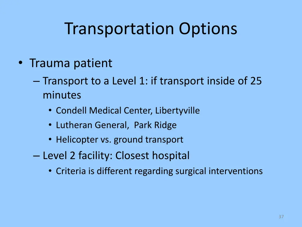 transportation options