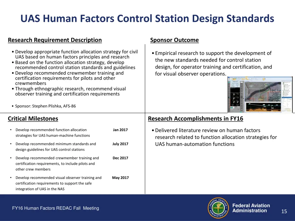 uas human factors control station design standards 1